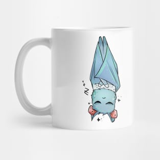 light blue cute bat sleeping upside down Mug